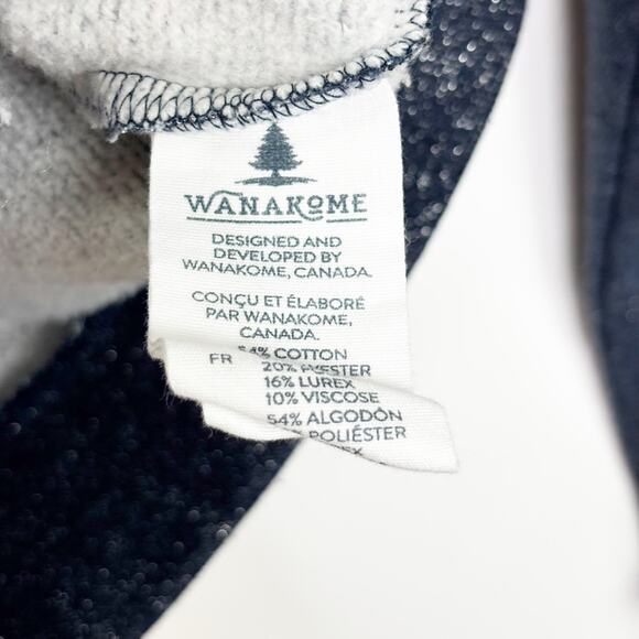 Wanakome‎ Lurex Cowl Neck Navy Heather Hooded Sweatshirt L - Picture 4 of 4